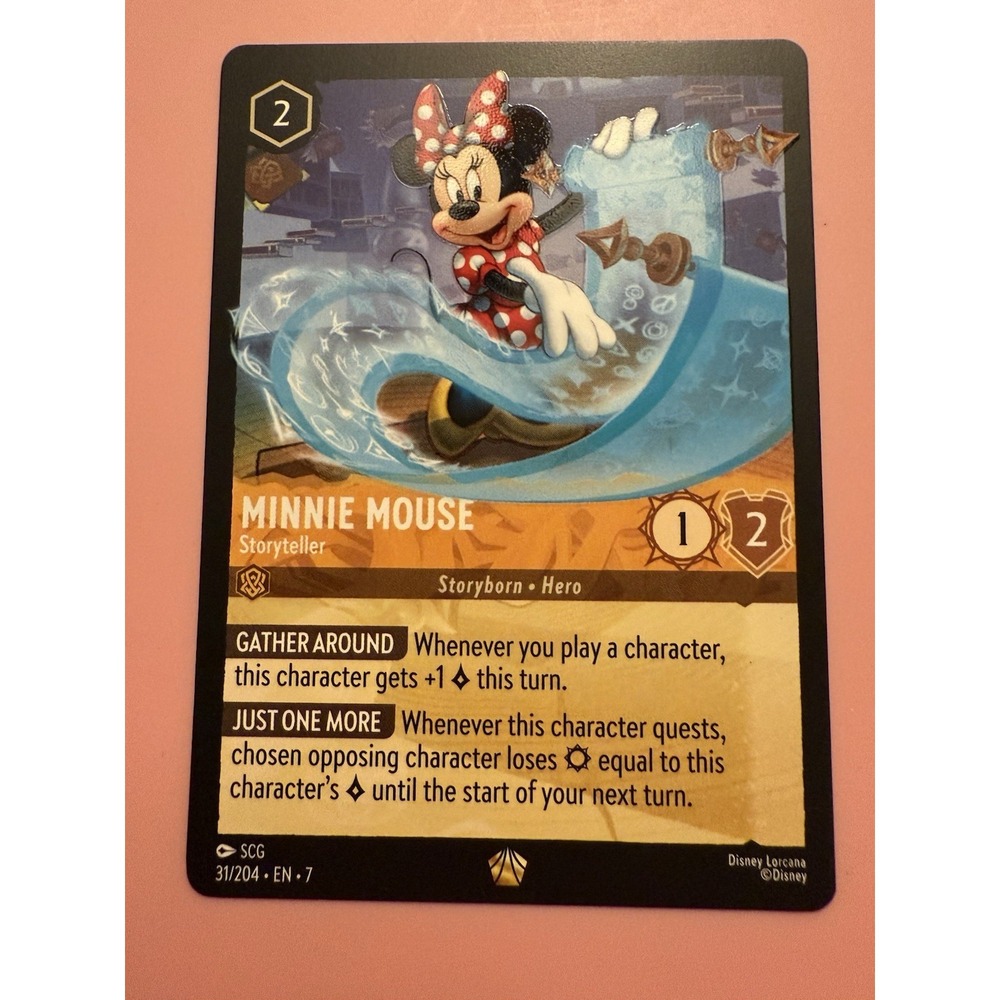 Disney Lorcana Minnie Mouse Storyteller #31/204 Foil Card Set 7